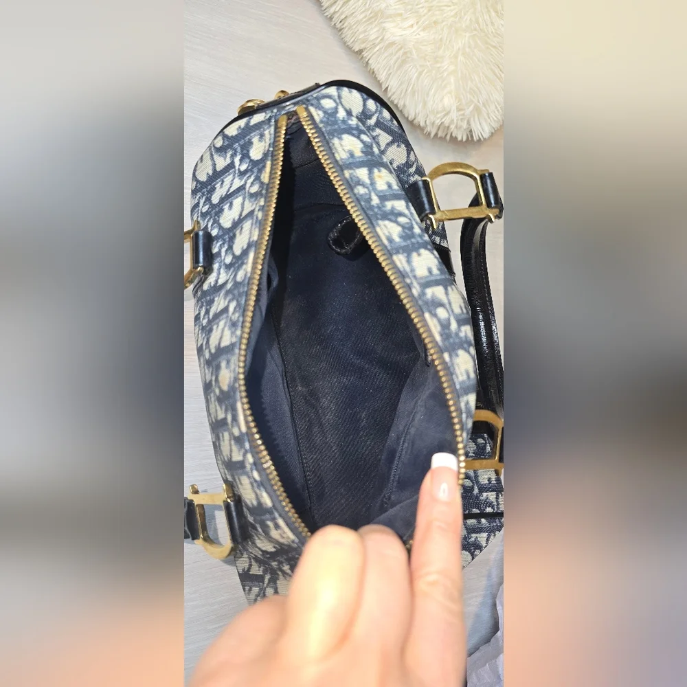 Dior Blue and White Satchel with Monogram Print - Picture 10 of 16